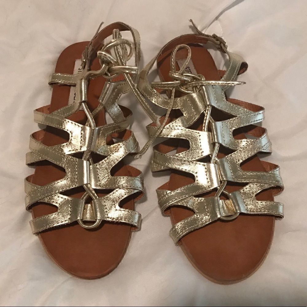 Gold Steve Madden gladiator sandals